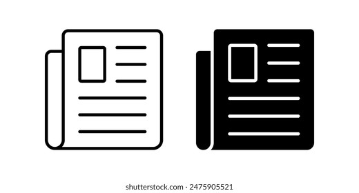 Conjunto de iconos de periódico. para concepto móvil y Diseño web. Ilustración vectorial