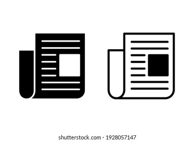 Newspaper icon set. news paper vector sign