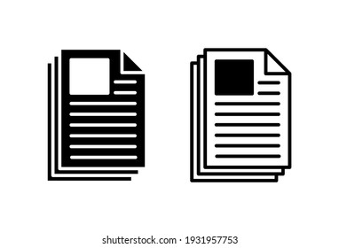 Newspaper icon set. news paper vector sign