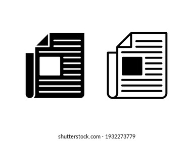 Newspaper icon set. news paper vector sign