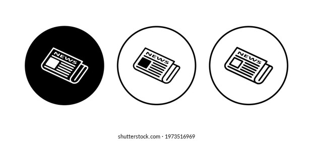 Newspaper icon set. news paper vector sign