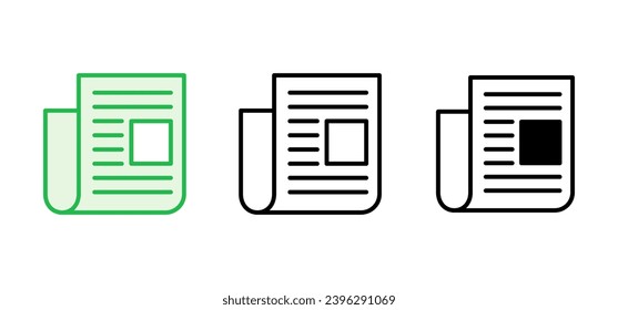 Newspaper icon set. news paper vector sign