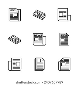 Newspaper icon set. news paper vector sign