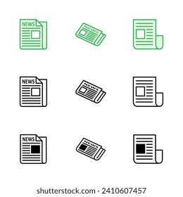 Newspaper icon set. news paper vector sign