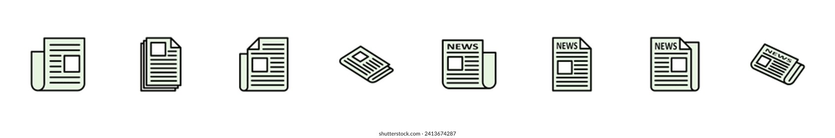 Newspaper icon set. news paper vector sign