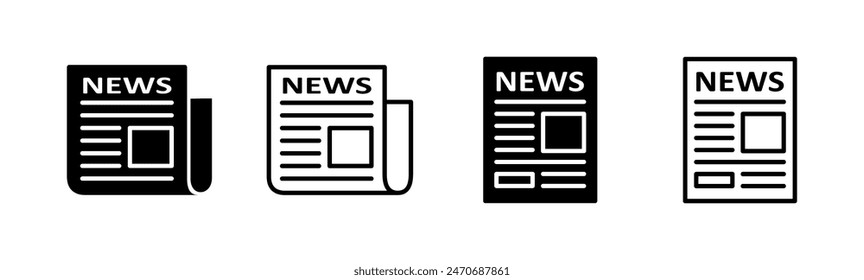 Newspaper icon set. news paper vector sign