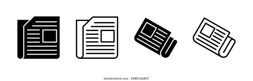 Newspaper icon set. news paper vector sign