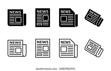 Newspaper icon set. news paper vector sign