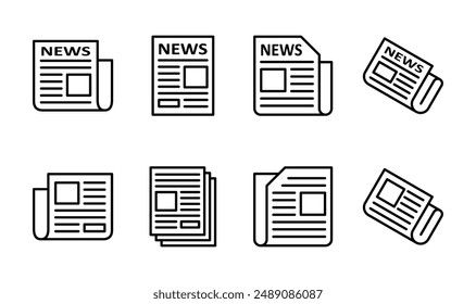 Newspaper icon set. news paper vector sign