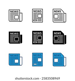 Newspaper icon set. news paper vector sign