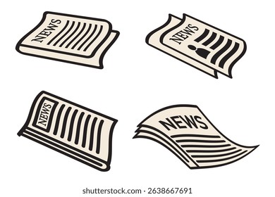Newspaper icon set. news paper vector sign