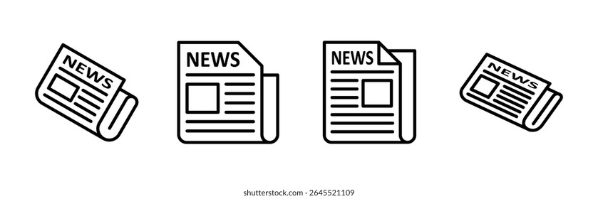 Newspaper icon set. news paper vector sign