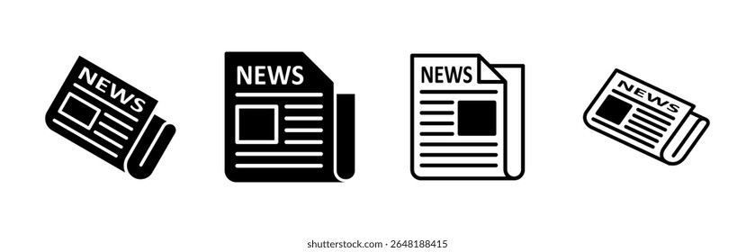 Newspaper icon set. news paper vector sign