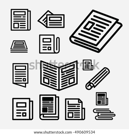 Newspaper icon set. News vector. Blog icons. Journal and Article.