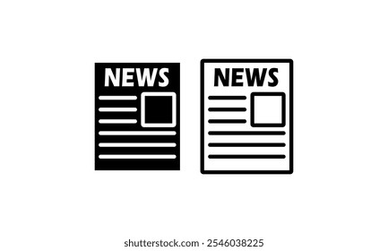 Newspaper icon set. Vector illustration.