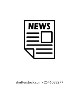 Newspaper icon set. Vector illustration.