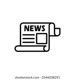 Conjunto de ícones de jornal. Ilustração vetorial.