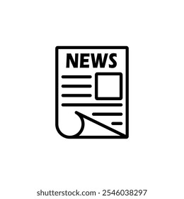Conjunto de iconos de periódico. Ilustración vectorial.