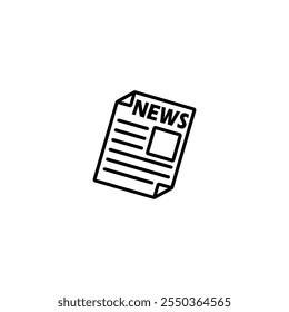 Newspaper icon set. Vector illustration.