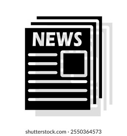 Newspaper icon set. Vector illustration.