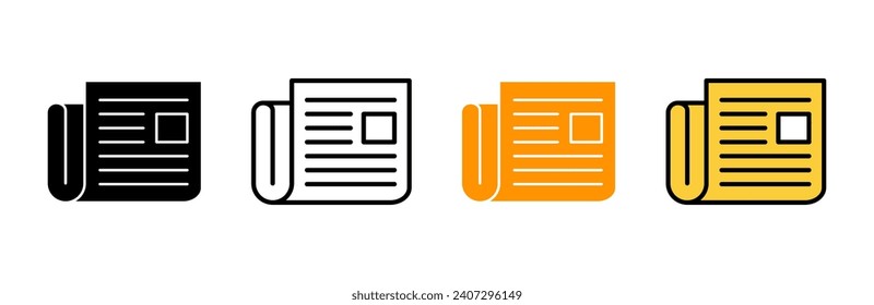Newspaper icon set vector. news paper sign and symbolign