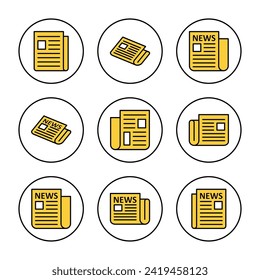 Newspaper icon set vector. news paper sign and symbolign