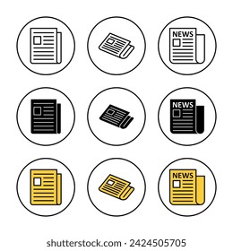 Newspaper icon set vector. news paper sign and symbolign
