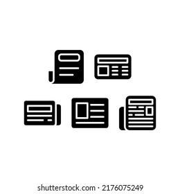 Icono de periódico Set de símbolos de vector Ilustración de diseño