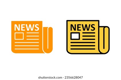 Icono de periódico para aplicación web y móvil. señal de papel de noticias y simbolismo
