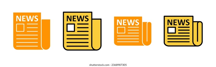 Icono de periódico para aplicación web y móvil. señal de papel de noticias y simbolismo