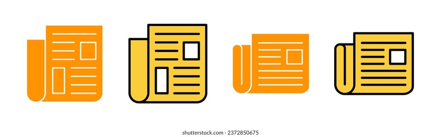 Newspaper icon set  for web and mobile app. news paper sign and symbolign