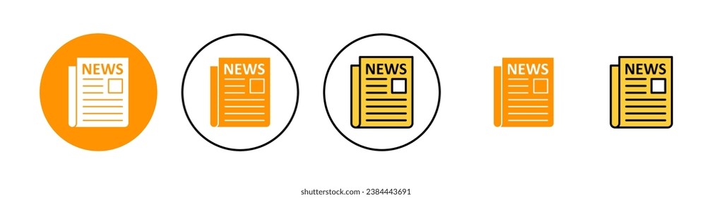 Icono de periódico para aplicación web y móvil. señal de papel de noticias y simbolismo