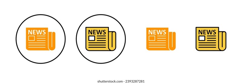 Newspaper icon set  for web and mobile app. news paper sign and symbolign