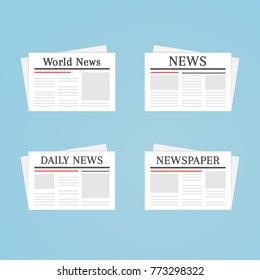 Newspaper icon set. World and daily news ui icons