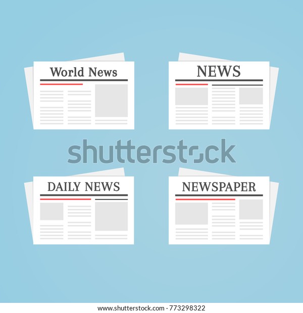 Newspaper Icon Set World Daily News Stock Vector (royalty Free 