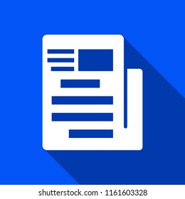 Newspaper icon with shadow , vector sign design.