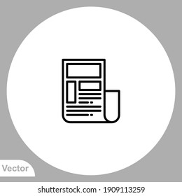Newspaper icon sign vector,Symbol, logo illustration for web and mobile