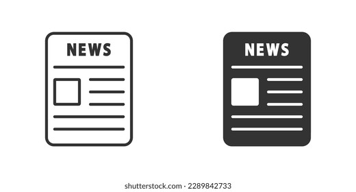 Newspaper icon. Simple design. Vector illustration.
