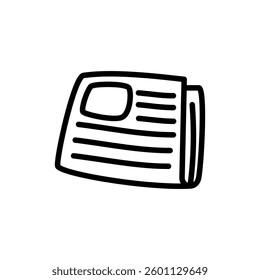 newspaper icon, simple flat style, illustration, logo sign symbol pictogram template, for ui or ux isolated on white for mobile app, editable