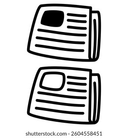newspaper icon, simple flat style, illustration, logo sign symbol pictogram template, for ui or ux isolated on white for mobile app, editable