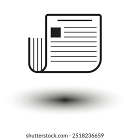 Newspaper icon. Simple media symbol. Minimalistic vector illustration.