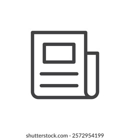 Newspaper icon Simple outline vector logo