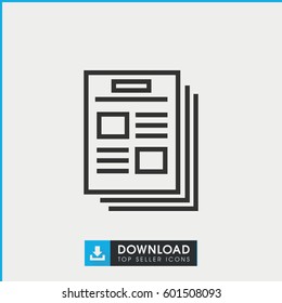 newspaper icon. simple outline newspaper vector icon. on white background.