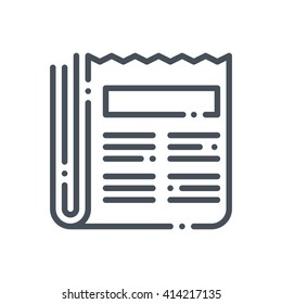 Newspaper icon suitable for info graphics, websites and print media and  interfaces. Hand drawn style, pixel perfect line vector icon.