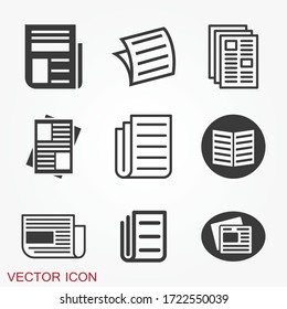 Newspaper icon. Symbol of news. Flat design.