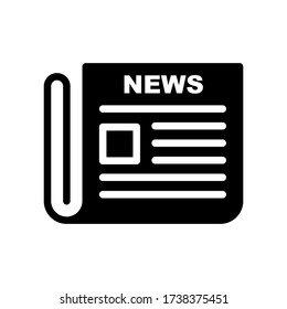 Newspaper icon symbol vector on white background