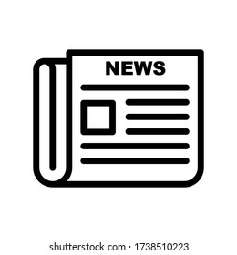 Símbolo de icono del periódico vector en fondo blanco