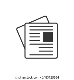 Newspaper icon template color editable. Newspaper symbol vector sign isolated on white background.
