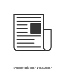 Newspaper icon template color editable. Newspaper symbol vector sign isolated on white background.