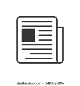 Newspaper icon template color editable. Newspaper symbol vector sign isolated on white background.